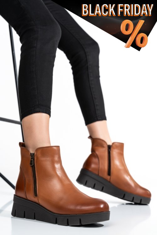 Barna természetes bőr bakancs 2s7h32-023np