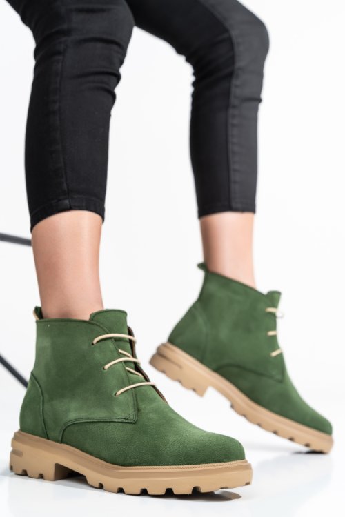 Zöld természetes bőr bakancs 2s7h32-004sp