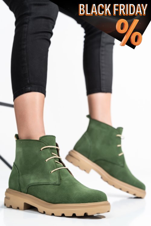 Zöld természetes bőr bakancs 2s7h32-004sp