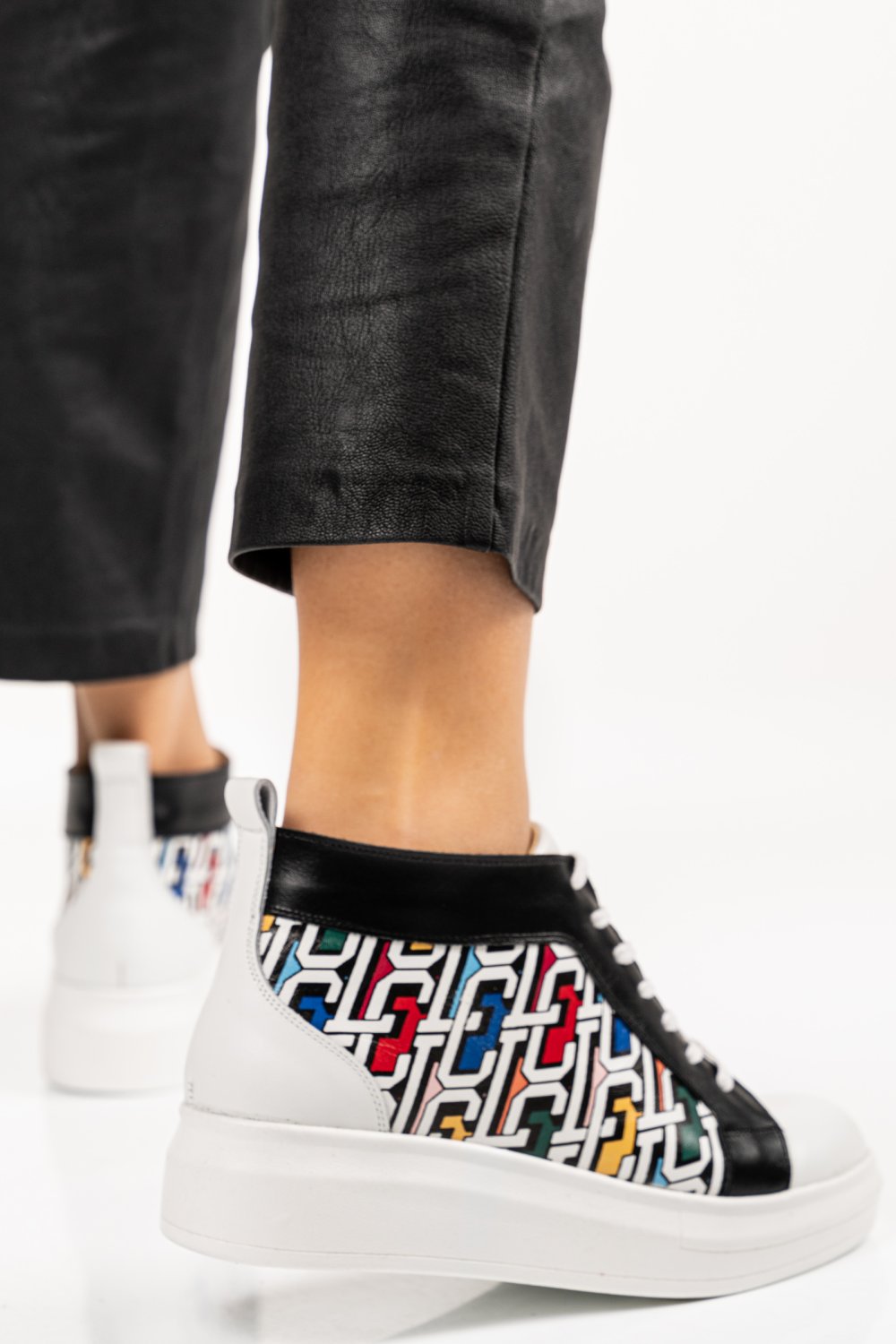 Fehér természetes bőr sport cipők 3s7h005