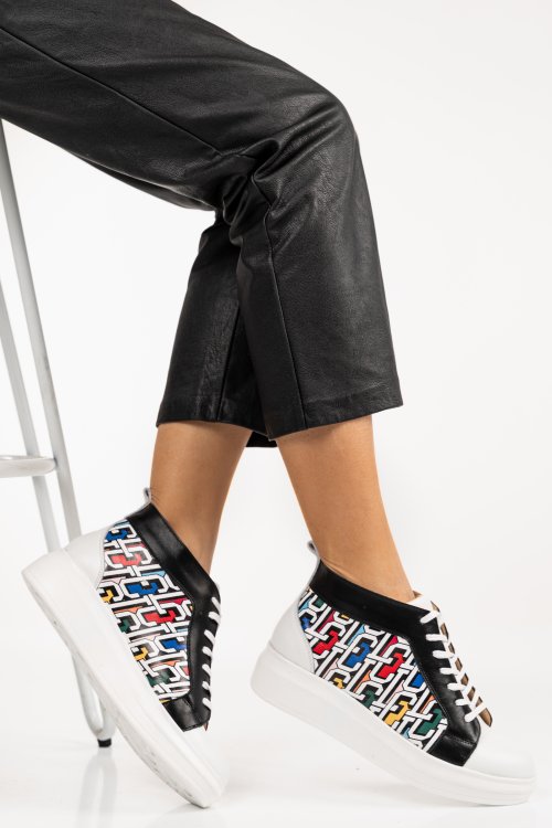 Fehér természetes bőr sport cipők 3s7h005