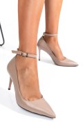 Bézs természetes bőr magassarkú cipők 1s7h754amg