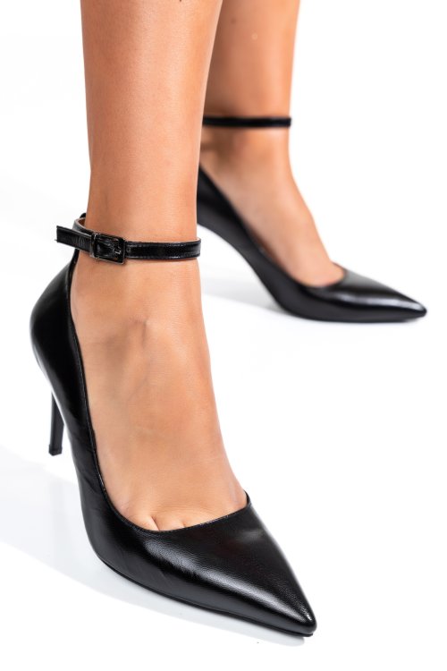 Fekete természetes bőr magassarkú cipők 1s7h754