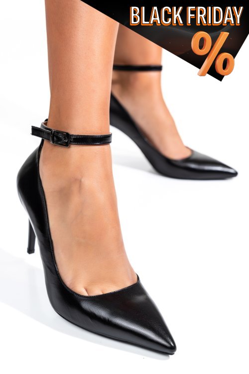 Fekete természetes bőr magassarkú cipők 1s7h754