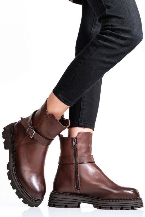 Barna természetes bőr bakancs 2s7h32-033np