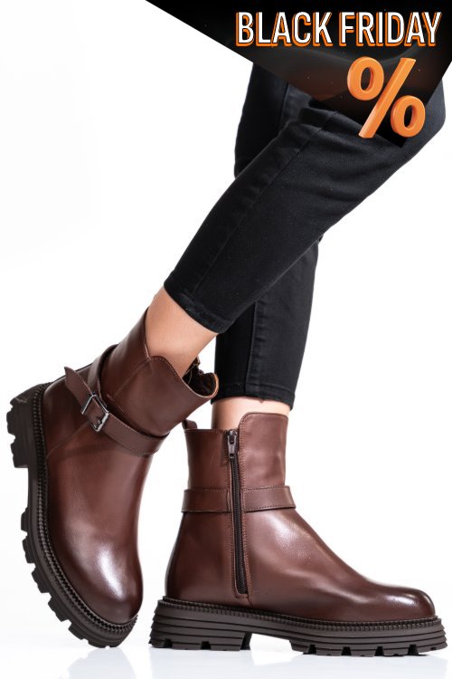 Barna természetes bőr bakancs 2s7h32-033np