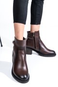 Barna természetes bőr bokacsizma 4s7h26