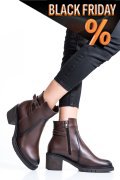 Barna természetes bőr bokacsizma 4s7h26