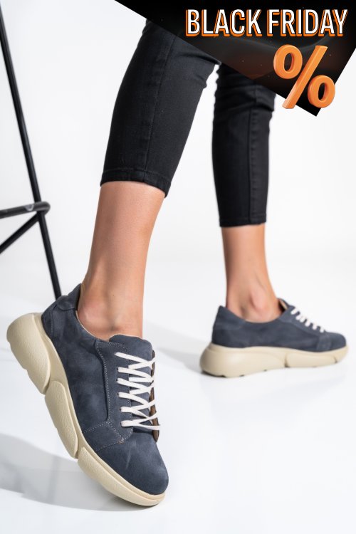 Kék természetes bőr sport cipők 3s7h110b