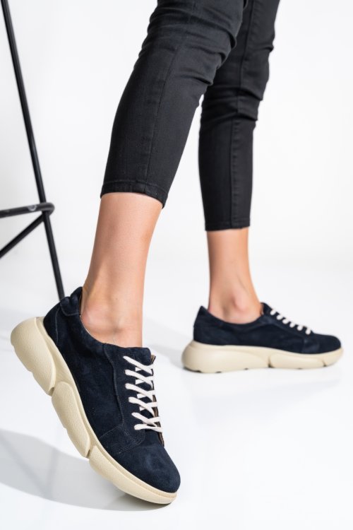 Kék fordított bőr sport cipők 3s7h011b