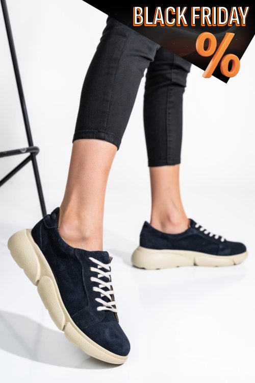 Kék fordított bőr sport cipők 3s7h011b