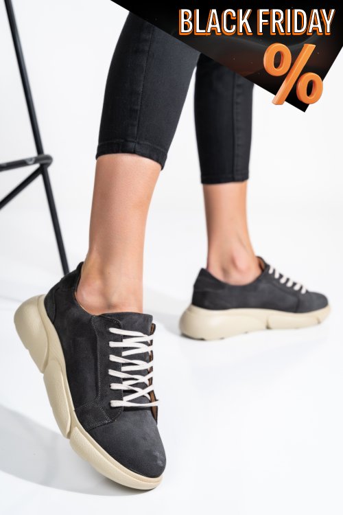 Szürke természetes bőr sport cipők 3s7h011b