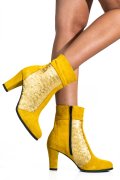 Sárga természetes bőr bokacsizma 7s7h71