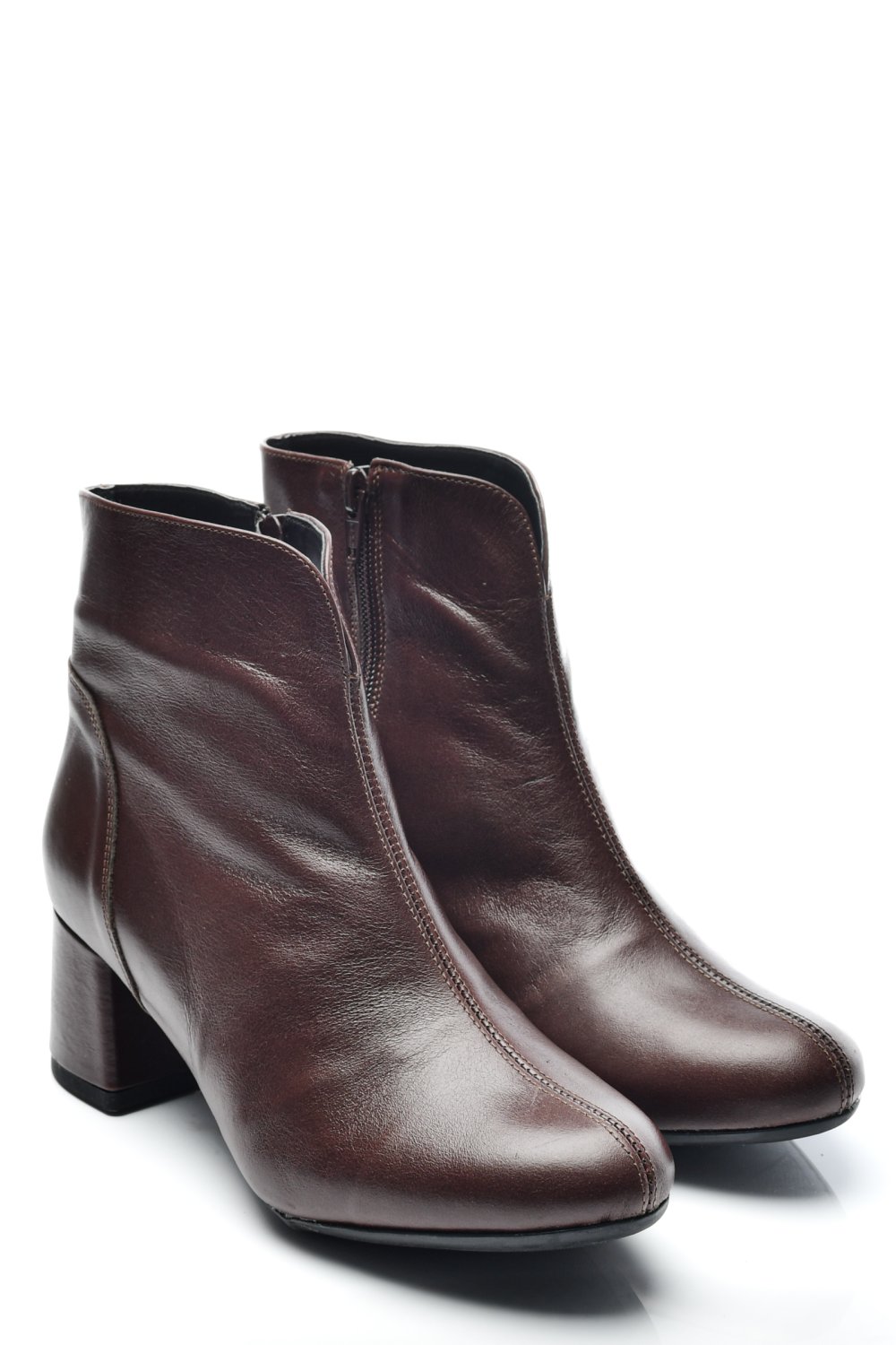 Barna természetes bőr bokacsizma 7s7h22