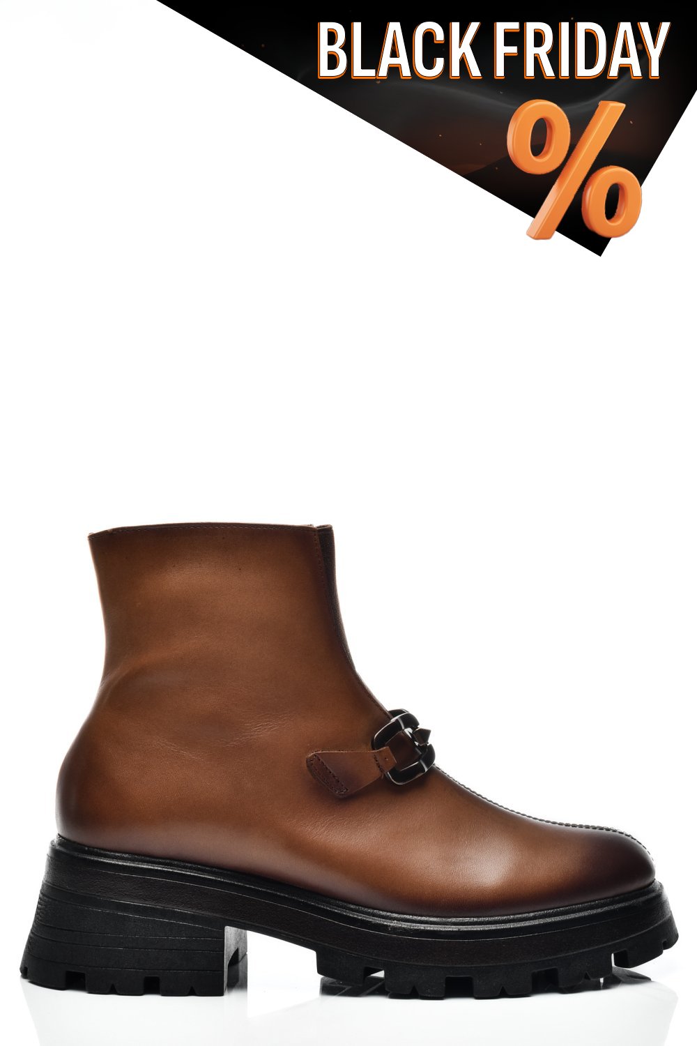 Barna természetes bőr bakancs 4s7h29