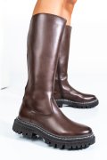 Barna természetes bőr csizma bs7hb06-3207