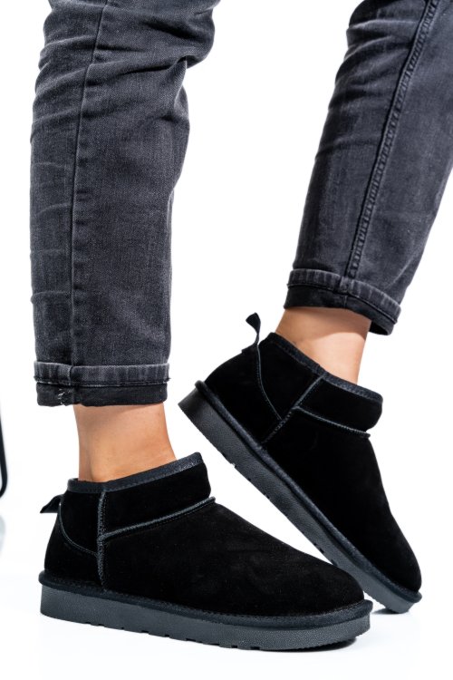 Fekete természetes bőr bakancs 1s7h1200