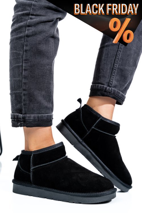 Fekete természetes bőr bakancs 1s7h1200