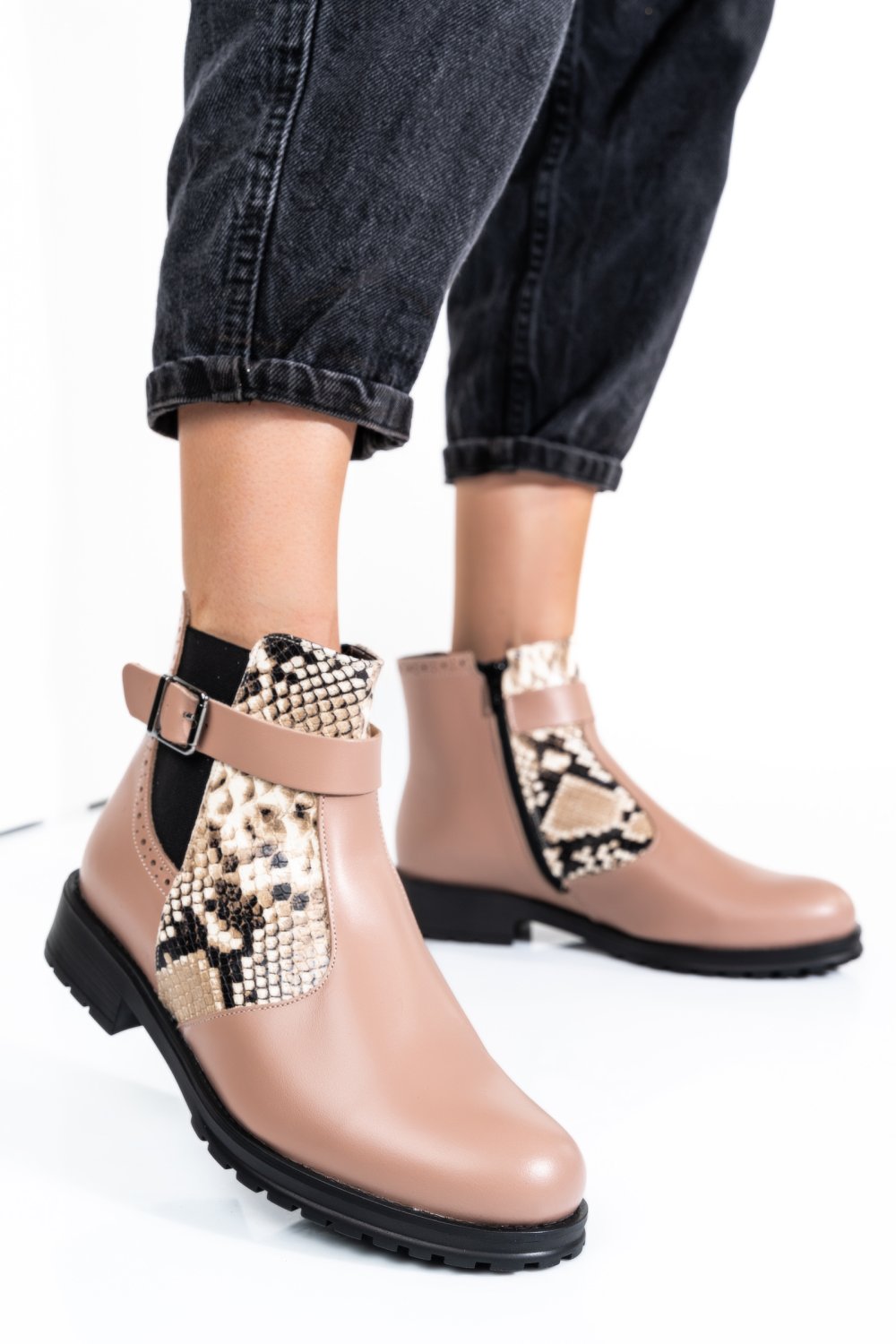 Bézs természetes bőr bakancs 0s7h82