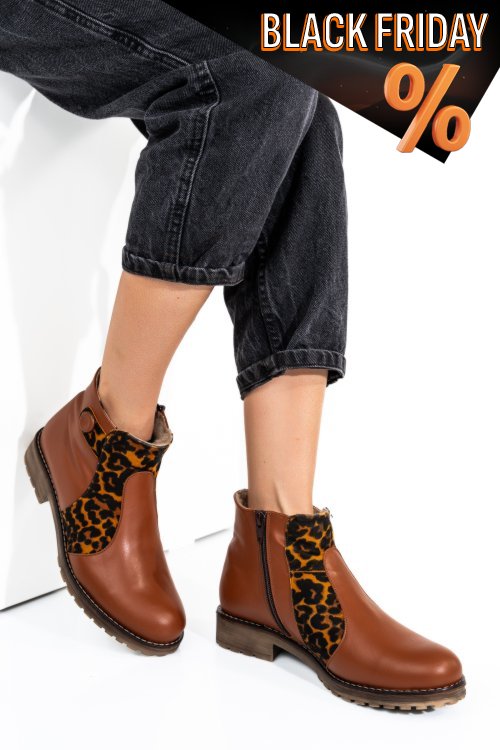 Barna természetes bőr bakancs 0s7h5