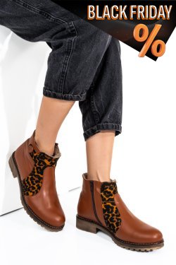 Barna természetes bőr bakancs 0s7h5