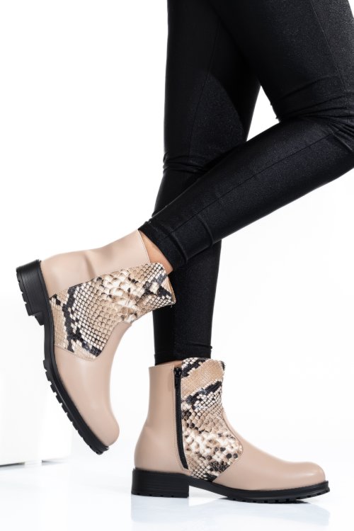 Rózsaszín természetes bőr bakancs 0s7h2lib