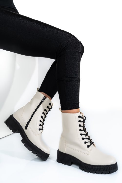 Bézs természetes bőr bakancs 1s7h30